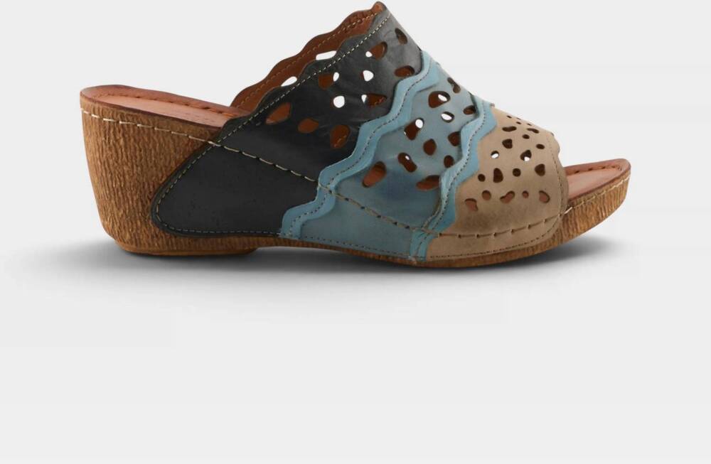 NEW SPRING STEP SHOES women's footy sandal in blue multi